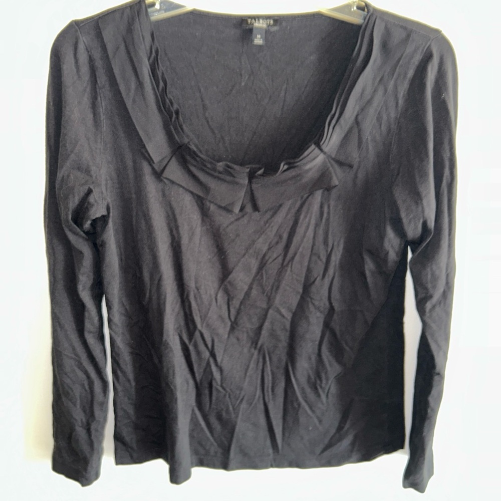 Talbots Women's Classic Black Long Sleeve Top